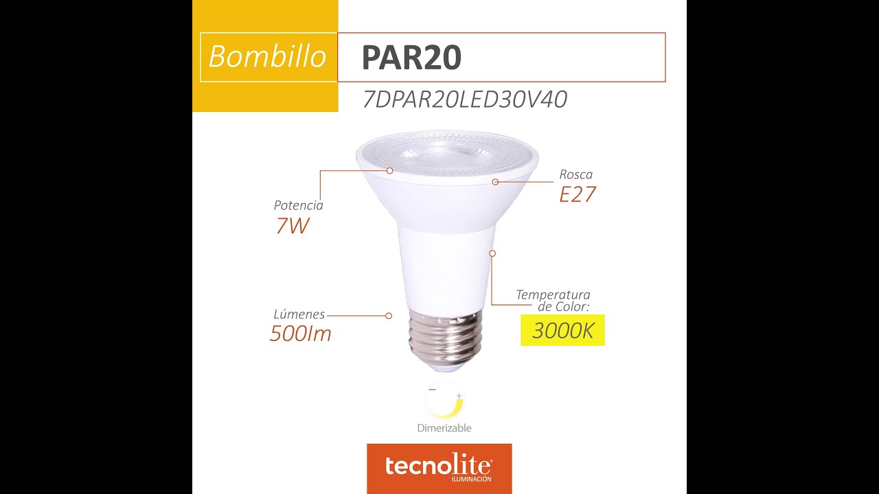 REFL. E27/7W/500LM/25MHR/30K DIM #7DPAR20LED30V40 - Imagen 2