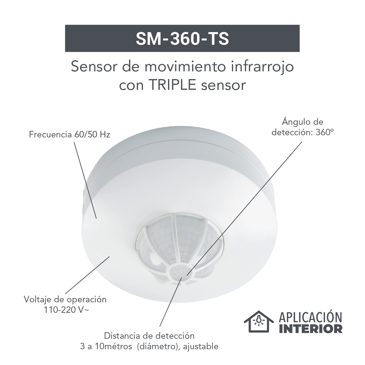 SENSOR MOV.360° #SM-360-TS-N - Imagen 2