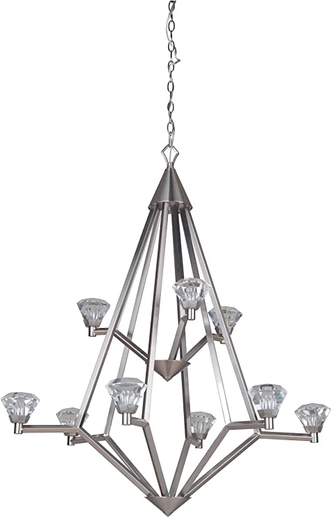CHAND CRISTAL 9L/36W/DIM# 49729-BNK-LED
