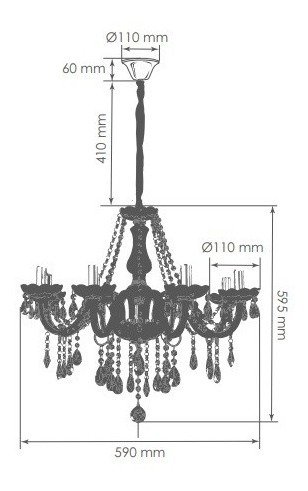 CHANDELIER CRISTAL NE/6L/E14#5189 - Imagen 2