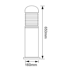 MINIPOSTE 1XE27 16X65CM NEGRO# H-410/N - Imagen 2