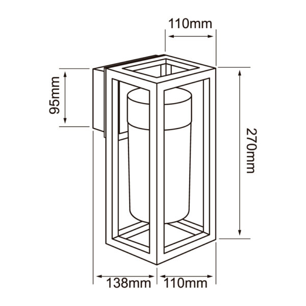LAMPARA PARED 1XE27 11X27CM#60FTL3429MVN - Imagen 2