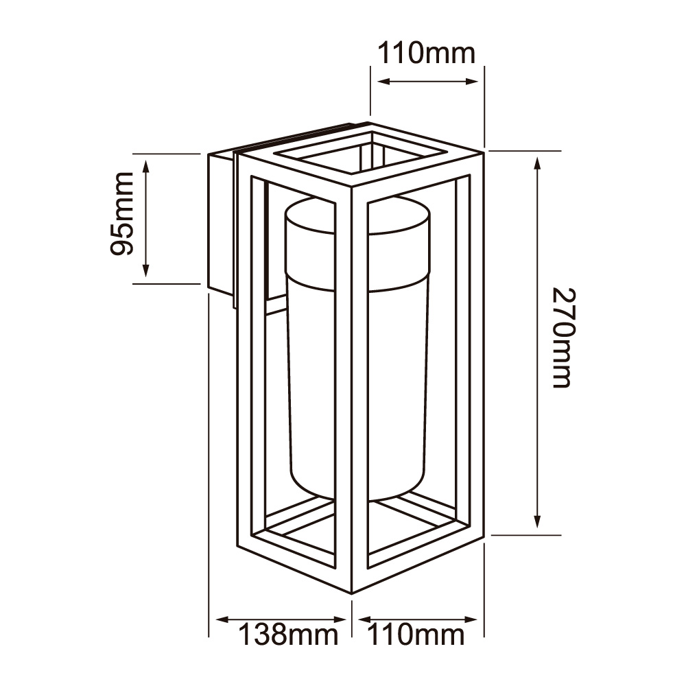 LAMPARA PARED 1XE27 11X27CM#60FTL3429MVN - Imagen 2
