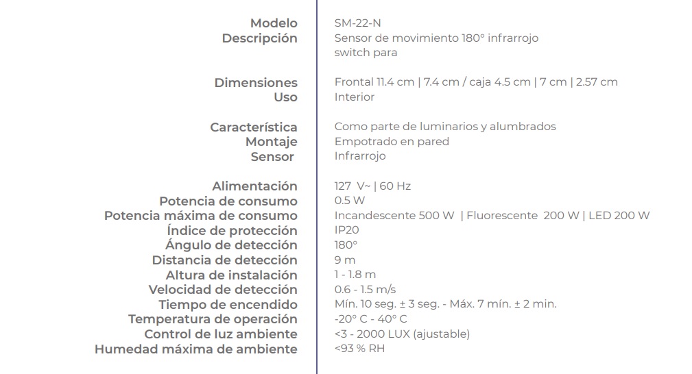 APAG/SENSOR 180G#SM-22-N/SM-22-E - Imagen 2