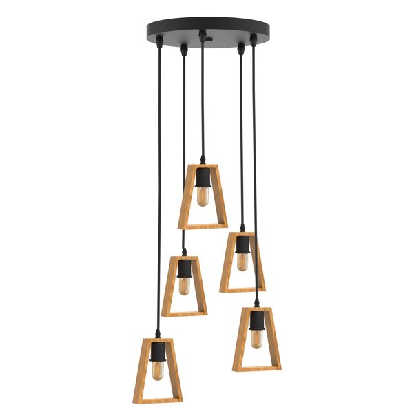 L.COLG. TRIANGULOS MADERA 5LXE26 NE/BEIGE # 26871A-5H