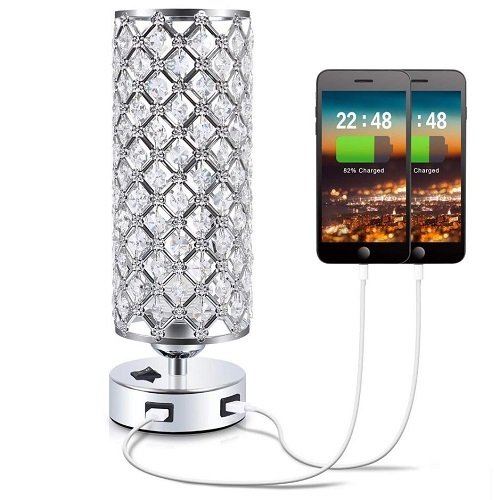 L.MESA CRISTAL 2XUSB 1XE27 # MJ-6066TCHROME