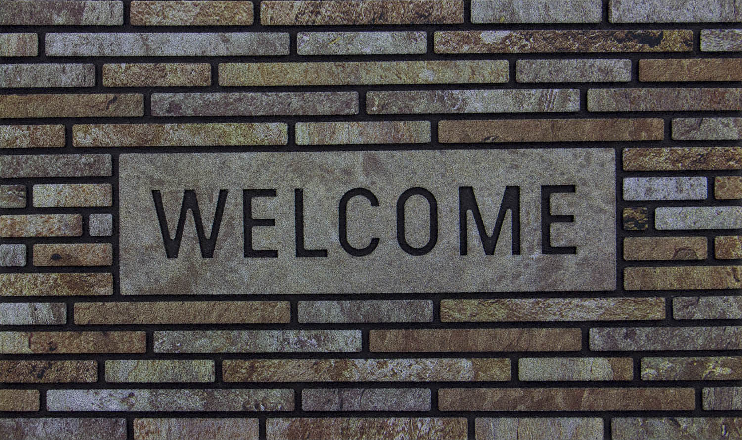 ALFOMBRA EXTERIOR 45X75CM WELCOME STONE SLATS #AP-730-4282F