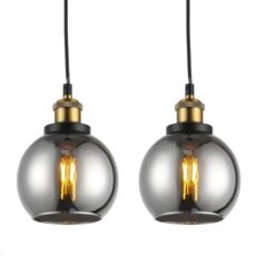 L.COLGANTE GLOBO SMOKE/DOR  PACK2 1XE27 # 9801DUO