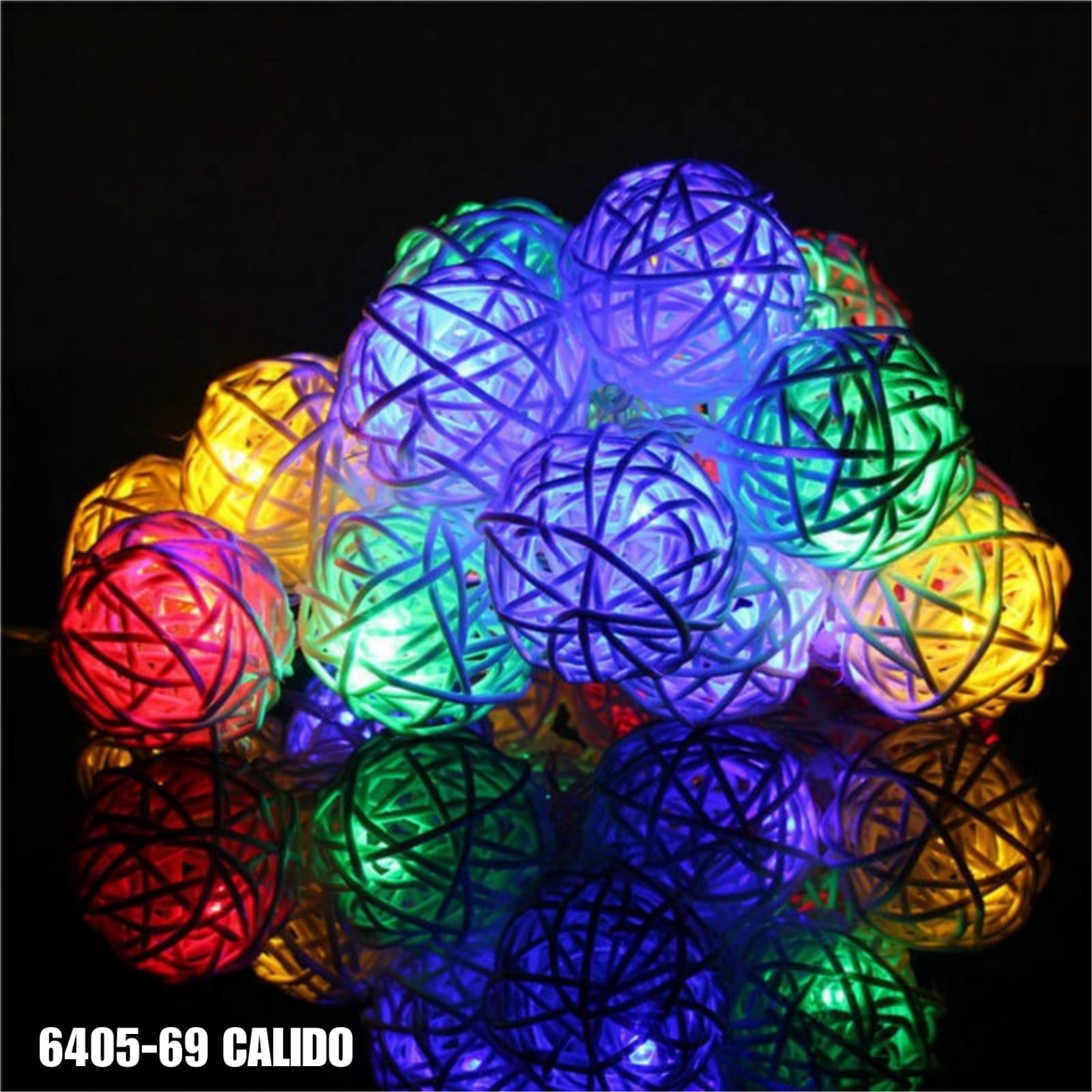 EXTENSION NAVIDEÑA BOLAS MECATE COLORES 30K # 6405-69