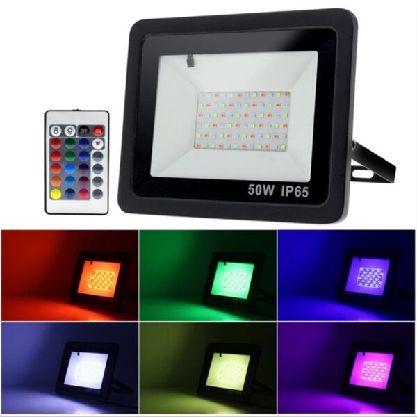 REFLECTOR LED RGB 50W 85-277V C/CONTROL # 0416143 - La Casa De Las Lámparas