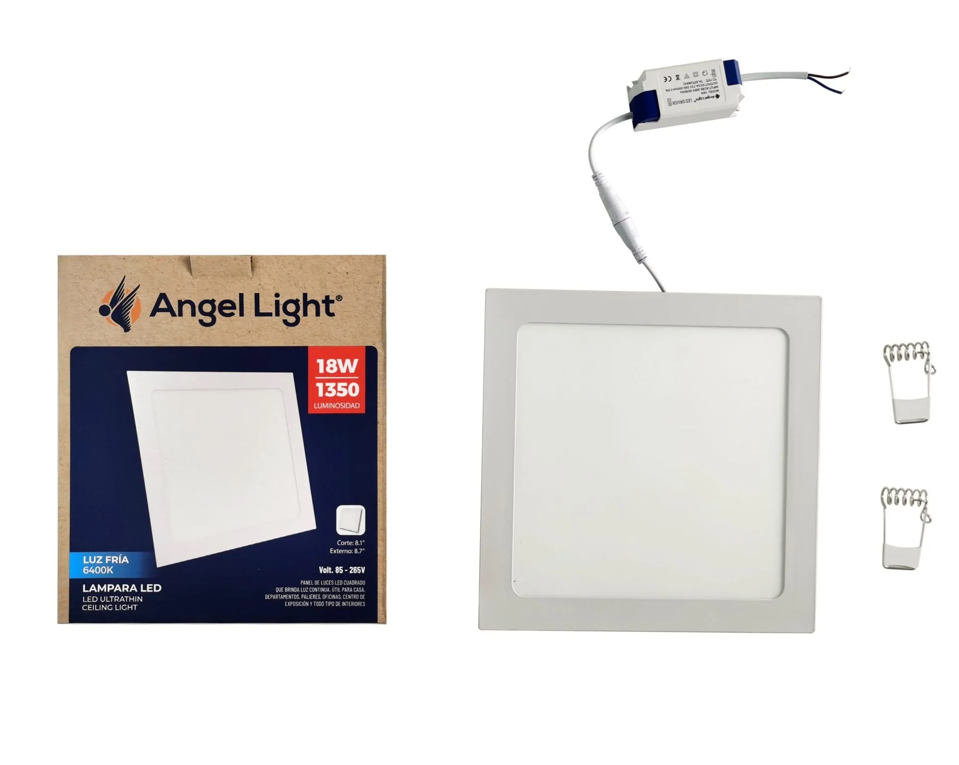 OJO DE BUEY CUADRADO 18W/1350LM/65K# A105-PB003-18W