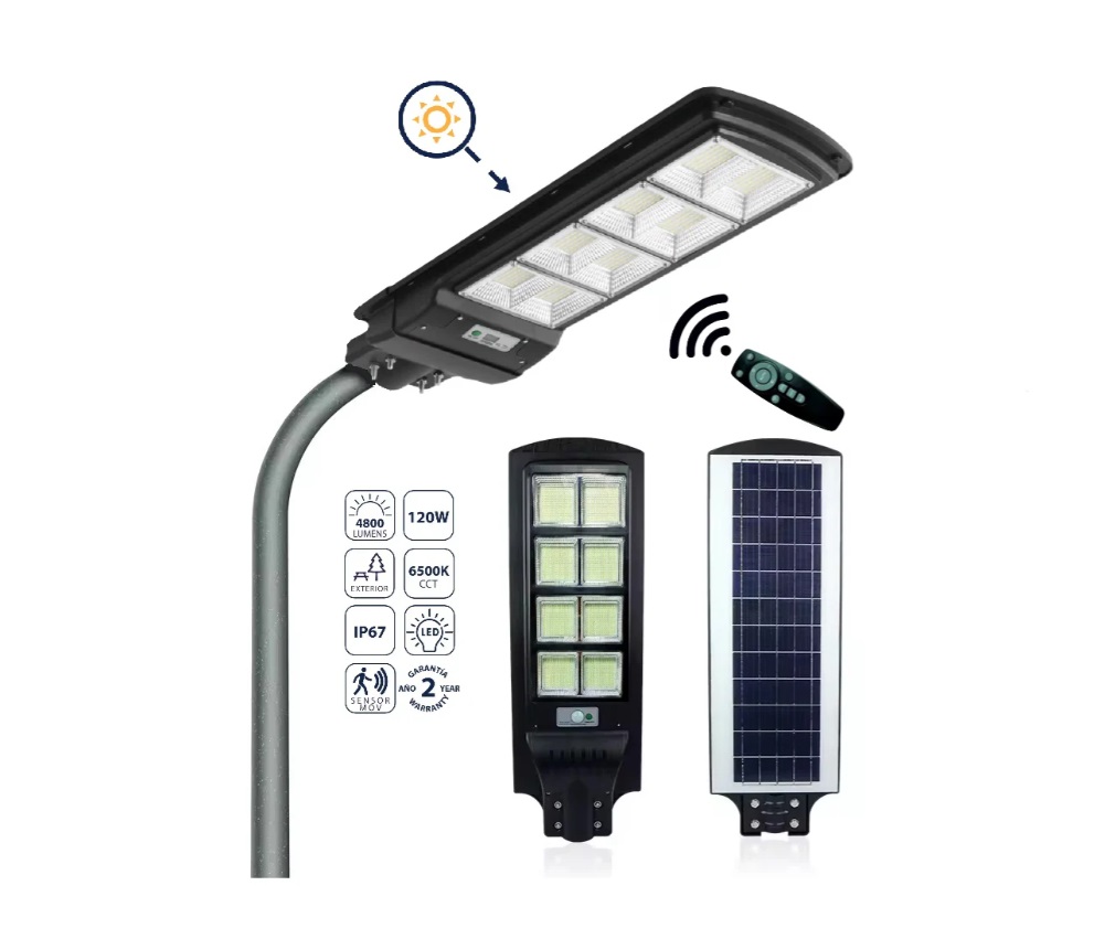 L.SOLAR 120W/4800LM/65K IP67 CARGA 8HRS/DESCARGA 18HRS# SOL-01-120W-65K-Z
