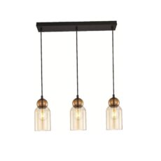 LAMPARA BARRA VINTAGE 3XE27 58X10X100CM AMBAR/NE # DI-82-BRS-Z