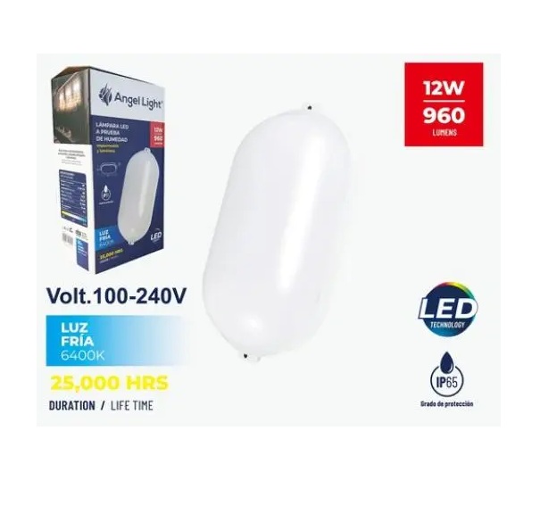 L.PARED OVALADA PLASTICA 12W/960LM/64K  BL# AL-FCE-12W-W
