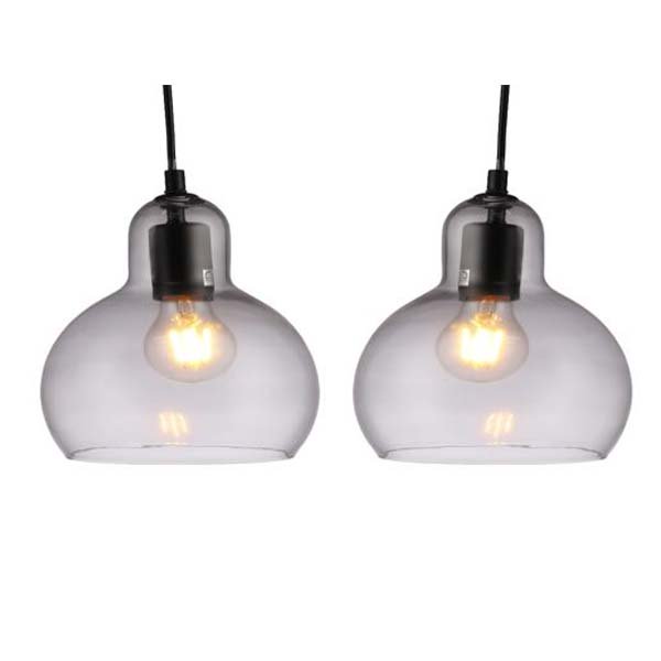LAMPARA COLGANTE DUO PACK NE/CLEAR 1XE27 # 9805DUO