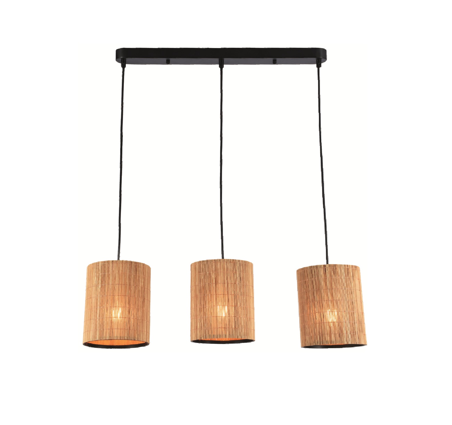 LAMPARA BARRA BAMBOO 3XE27 61X15X18CM # DI-237-BK-Z