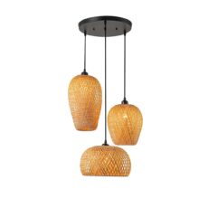 LAMPARA REDONDA 3XE27 23X37CM NE/BAMBOO#DI-406-WD-Z