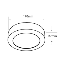 PANEL REDONDO SUPERFICIAL 12W/800LM/100G/15HRS/65K 16X2.4CM #12PTLLEDR65MVN - Imagen 2