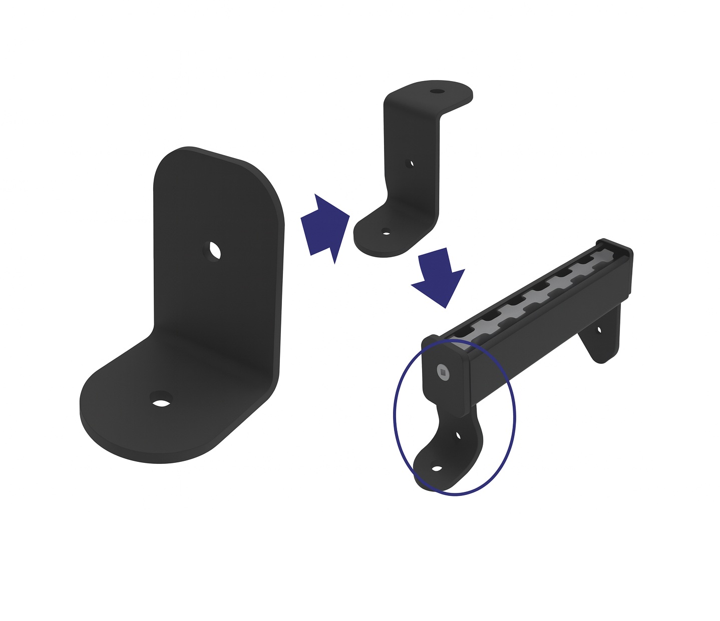 BASE ACC P/PERFIL P/ANGULO INCLINACION # PLMX-250-R-NR-ACC-R