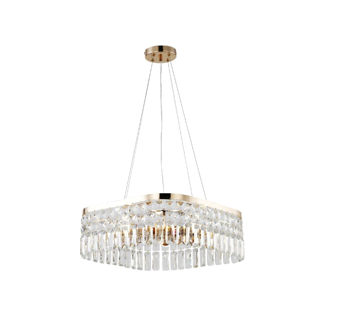 COLGANTE CRISTAL 8XE12 49X95CM DORADA# DI-499-GD-Z
