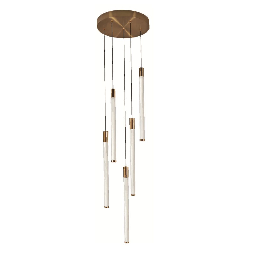 COLGANTE TUBOS 22W/1442LM/30K 40X100CM DORADA # DI-68-GD-30K-Z