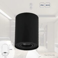 L.TECHO CILINDRO PLASTICO 1XGU10  BK # DWL-02-PBK-Z