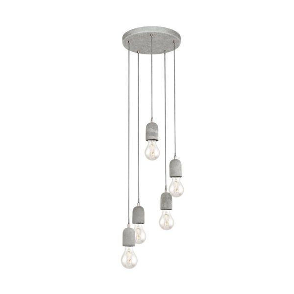 LAMPARA SILVARES 5XE27 35X150CM GRIS/METAL #95524