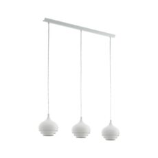 LAMPARA CAMBORNE METAL/BLANCO 3XE27  #97213