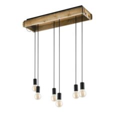 LAMPARA WOOTTON 81X22X110CM 6XE27 MADERA/METAL NE# 43592
