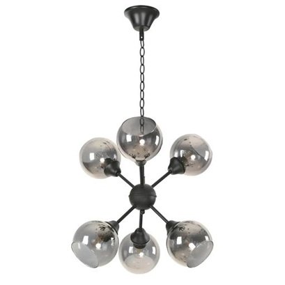 COLGANTE GLOBO 6XE27 47X47X44CM NE # DI-266-BK-Z