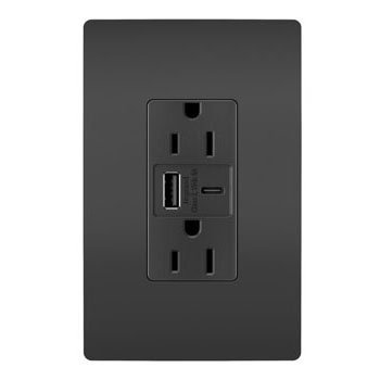 TOMACORRIENTE DOBLE USB/AC (3.1A-6.A) 15A/125V #R26USBACBK/R26USBAC6BK
