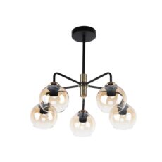 L.COLGANTE 5XE27 53X46CM NE/BR#DI-503-BK-Z