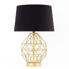 L.MESA VINTAGE 1XE27 30X65CM  DOR/NEGRO# 86073