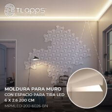 MOLDURO P/MURO 60X26X200CM#MPMLED-200-6026-BN
