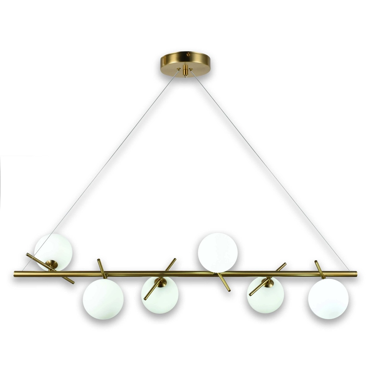 L.COLGANTE 106X35X35CM GLOBO/BL-BRONCE 6XG9 # DI-549-BRS-Z