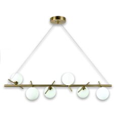 L.COLGANTE 106X35X35CM GLOBO/BL-BRONCE 6XG9 # DI-549-BRS-Z