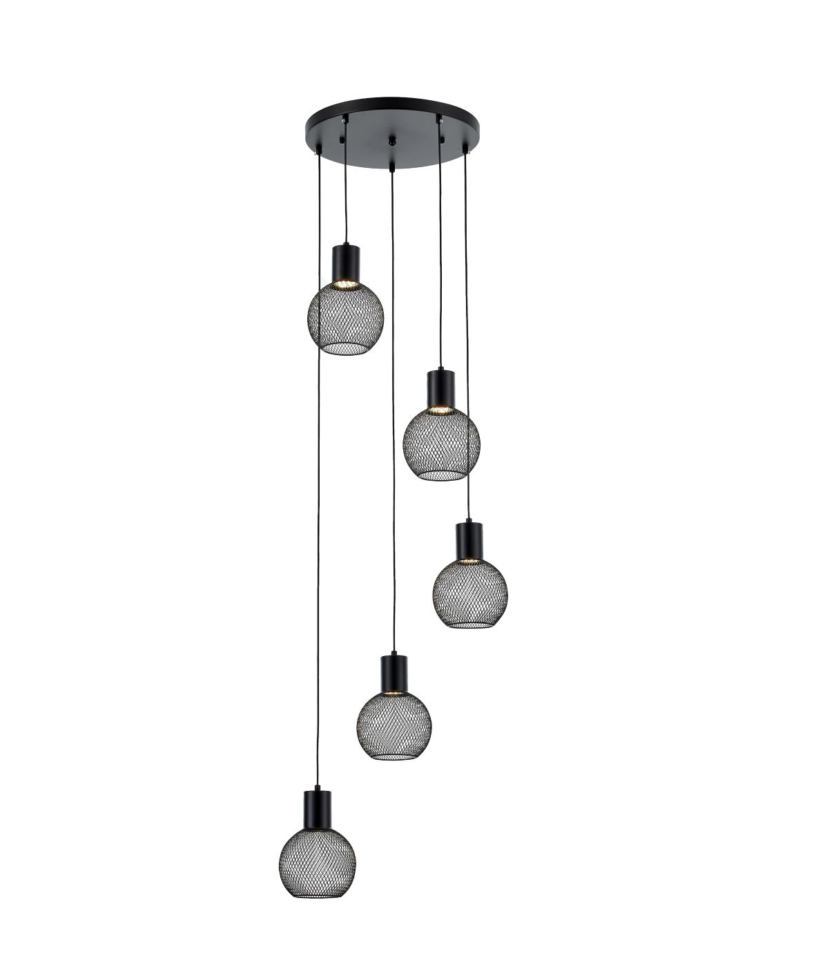 L.COLGANTE GLOBO METAL 5XGU10 46X120CM NE#DI-775-BK-Z