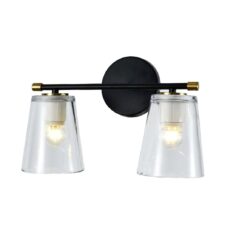 L.BAÑO 2XE27 26X34CM NE/DOR # DI-569-BK-Z