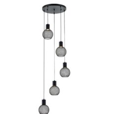L.COLGANTE GLOBO METAL 5XGU10 46X120CM NE#DI-775-BK-Z